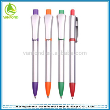 Silver popular flat ballpoint pen exported to US.and Europe